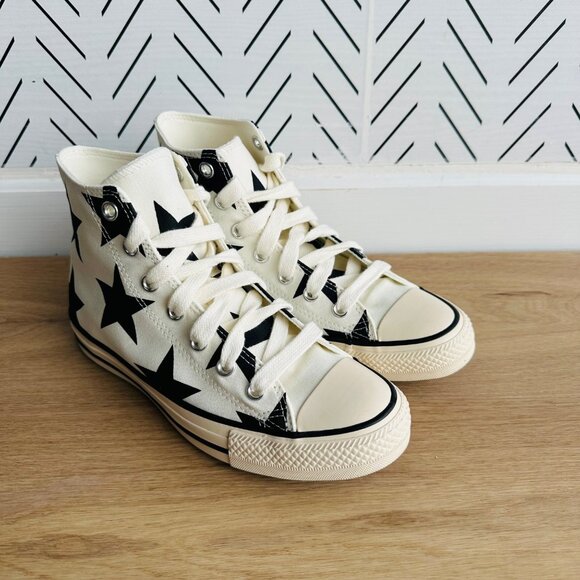 ⭐Converse Chuck Taylor Large Stars Hi Sz 8.5 Women Shoes Sneakers Ivory A09898F - Picture 2 of 9